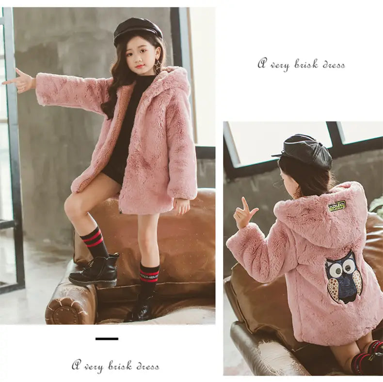 Girls' Faux Fur Coat - Image 2
