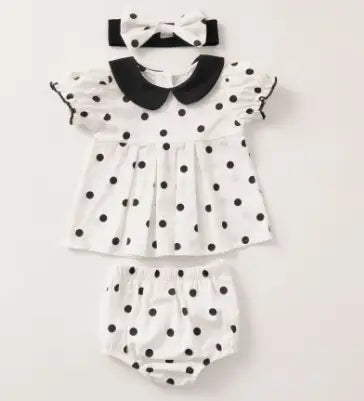 Summer Baby Girl Polka Dot | Top and Pants Set - # BAAA51210057