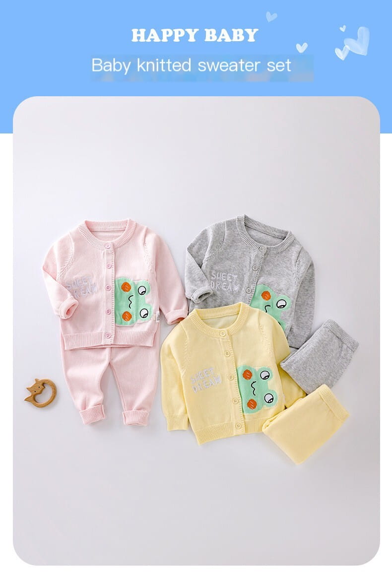 Pink baby sweater set