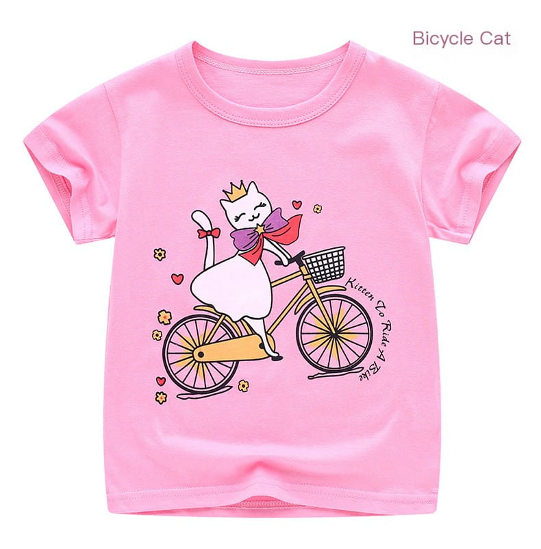 Summer Cartoon Cotton Short Sleeve T-Shirt for Kids