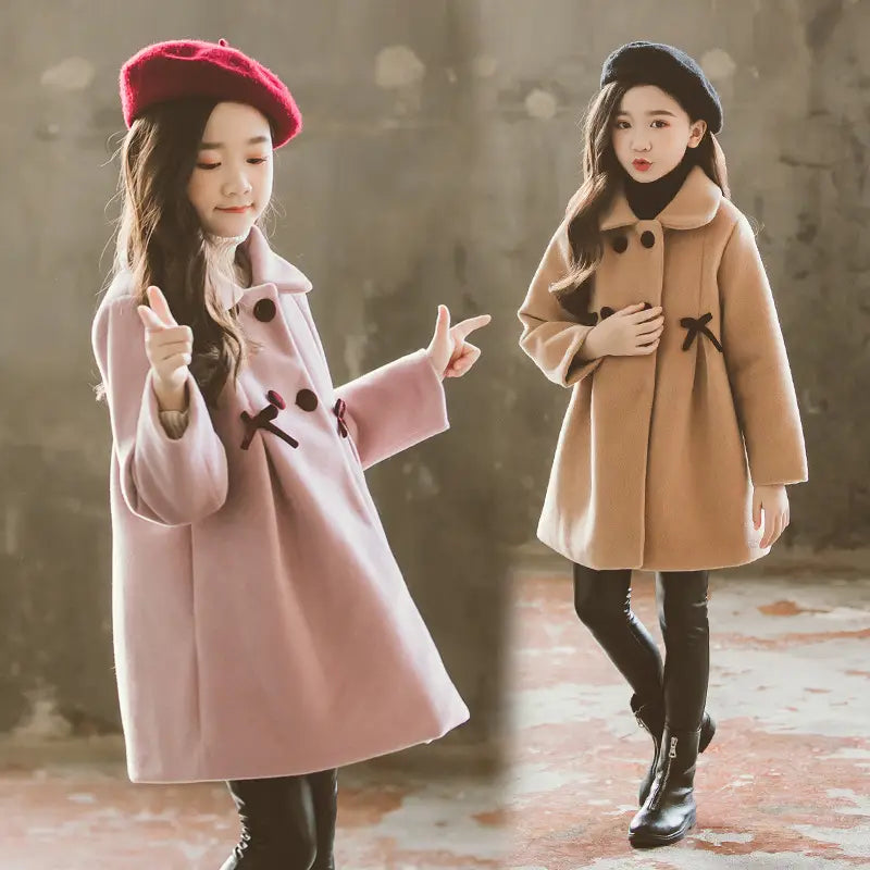 Mid-Length Princess Style Woolen Coat